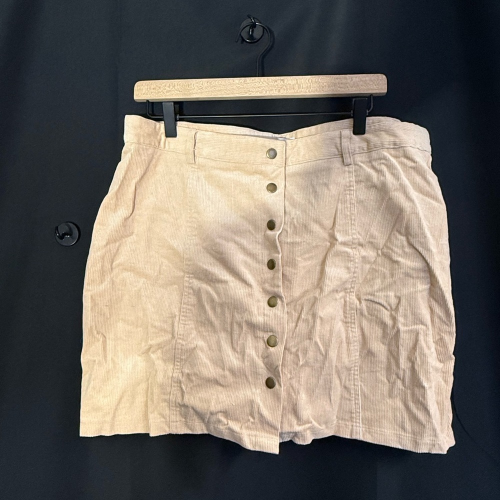 Chic Soul Tan Corduroy Skirt
